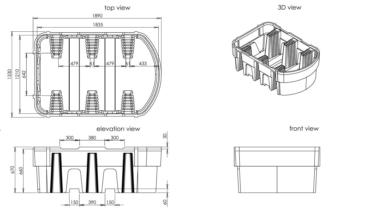 Oppsamlingskar IBC/Tank 1050L