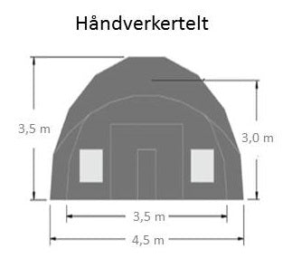 Oppblåsbart isolert byggtelt. Jobb "inne" om vinteren