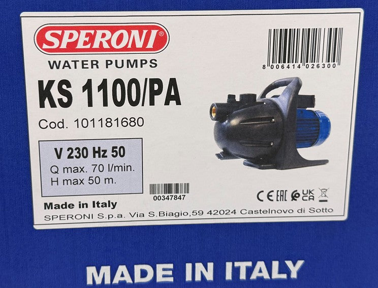 Salt- og brakkvannspumpe 70 l/min 230V