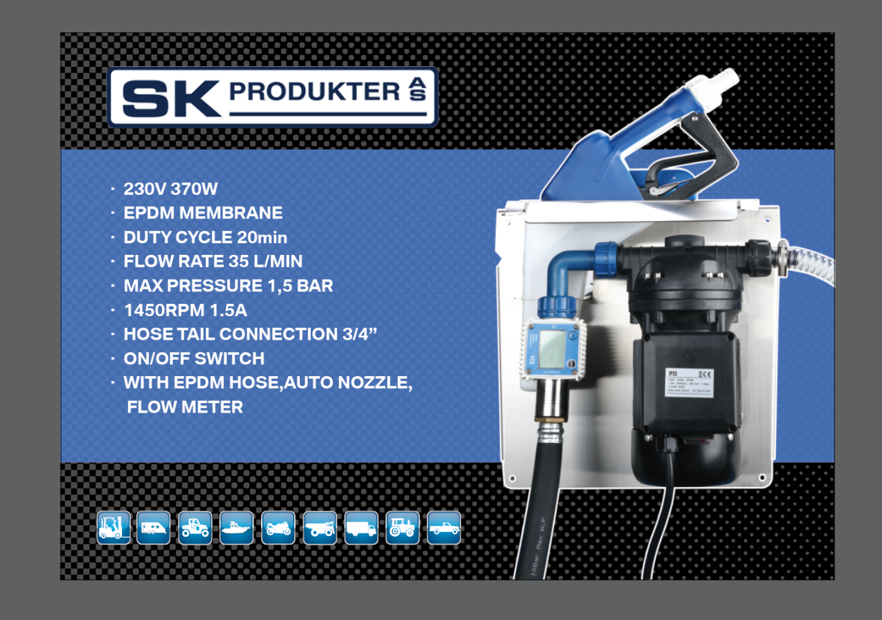 AdBlue® 35 l/min 230V Pumpesett for IBC