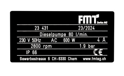 FMT Dieselpumpe 80 l/min 230V