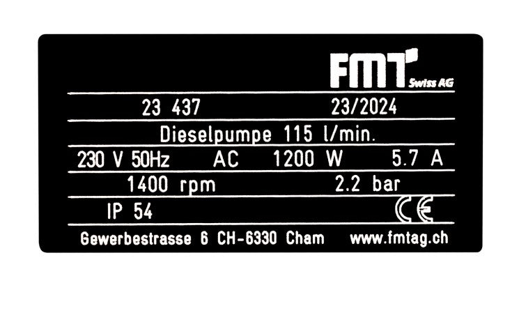 FMT Dieselpumpe 115 l/min 230V