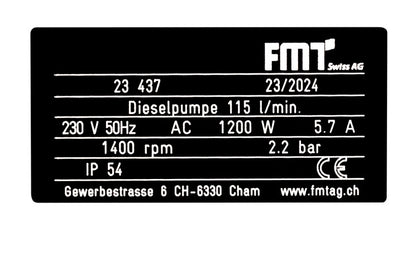 FMT Dieselpumpe 115 l/min 230V