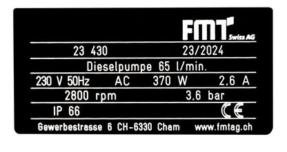 FMT Dieselpumpe 65 l/min 230V