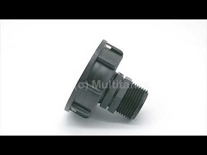 IBC bunn-kobling - S60x6 kobling med hann 1''